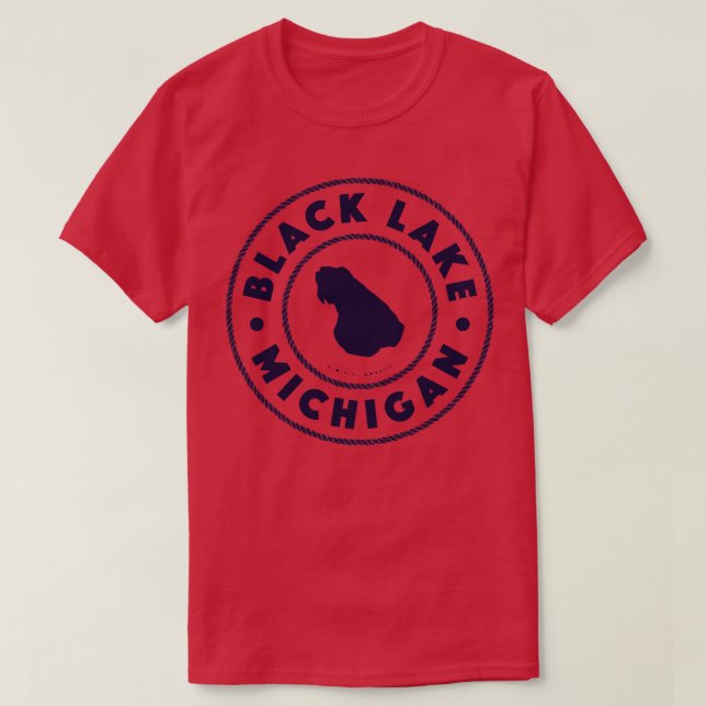 Camiseta Azul circular del lago negro de Michigan (Diseño del anverso)