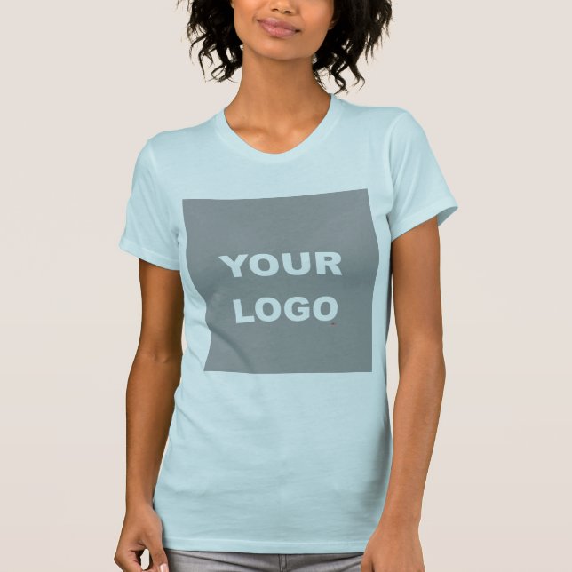 Camiseta Azul claro Añadir imagen con imagen (Anverso)