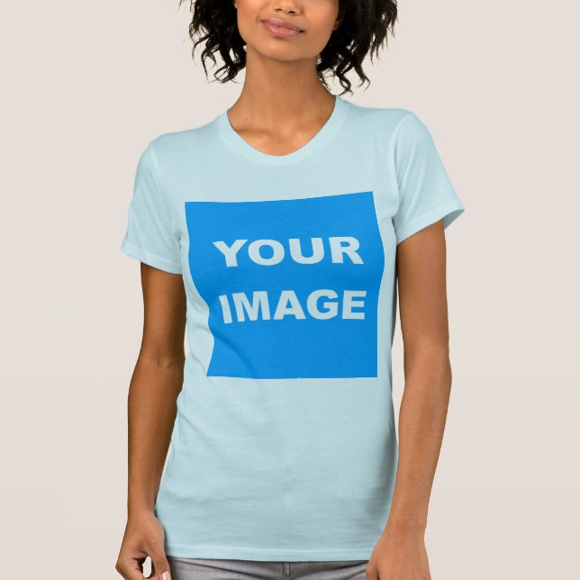 Camiseta Azul claro Añadir imagen con imagen (Anverso)
