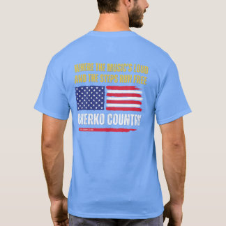 Camiseta (Azul claro) Bandera de EE. UU. / La música es alt