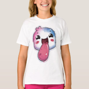 Camiseta azul claro con gráfico de personaje lindo