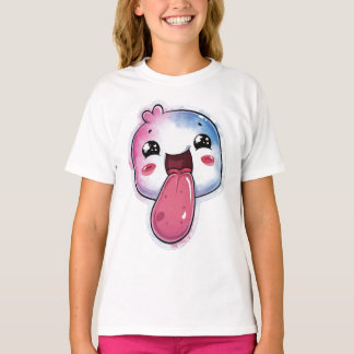 Camiseta azul claro con gráfico de personaje lindo