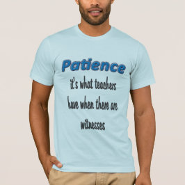 Camiseta azul claro de los hombres de paciencia