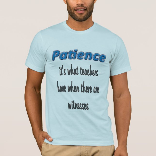 Camiseta azul claro de los hombres de paciencia (Anverso)
