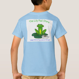 Camiseta azul claro de niño con rana en hoja de ne
