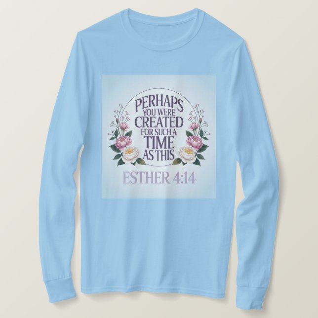 Camiseta azul claro ESTHER 4:14 (Anverso del diseño)