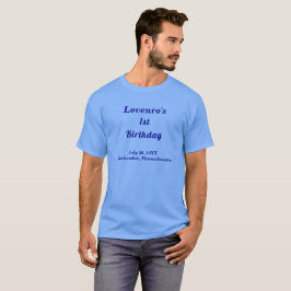 Camiseta azul claro minimalista para cumpleaños de