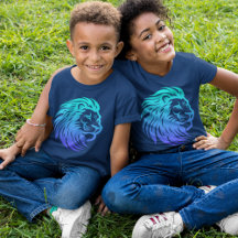 Camiseta azul con gradiente de Leones de Gahanna