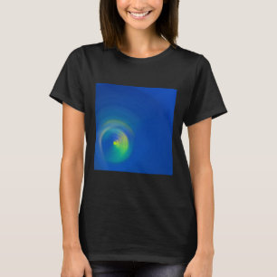 Camiseta Azul Con Un Pincel Abstracto Amarillo Claro 2 