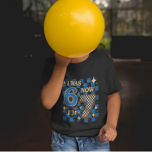 Camiseta Azul Cuadros Era 6 Ahora Soy 7 Divertido 67
