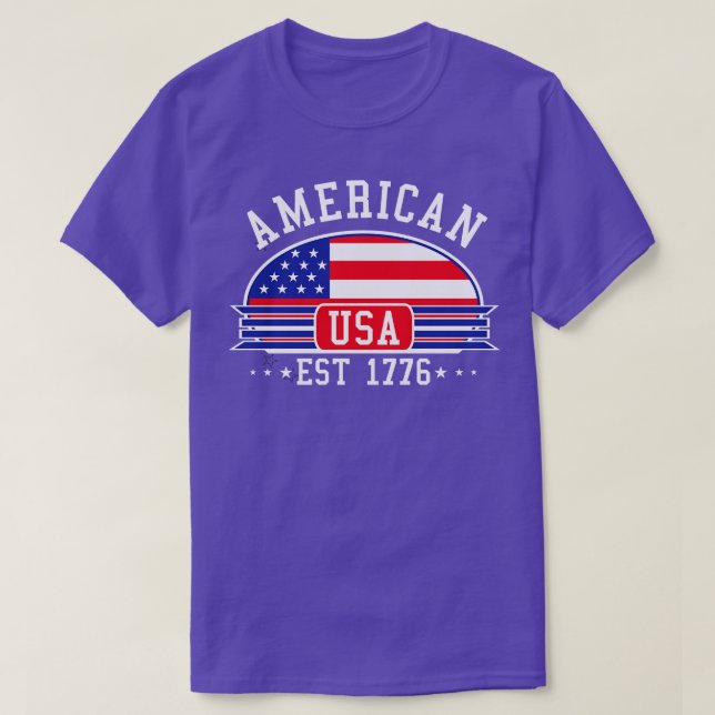 CAMISETA AZUL DE BADGE AMERICANO (Diseño del anverso)
