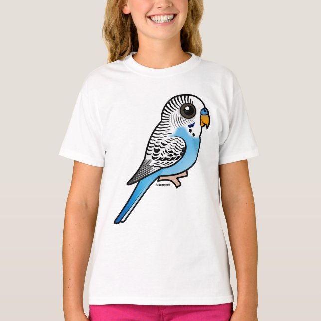 Camiseta Azul de Birdorable Budgie (Anverso)