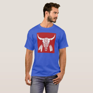 Camiseta azul de Búfalo Fantasma Rojo