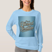 Camiseta azul de cristiana bendita