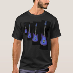 Camiseta azul de cuatro guitarras del dragón