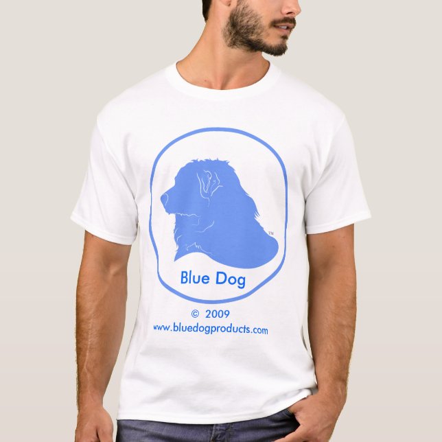 Camiseta azul de Demócrata del perro (Anverso)