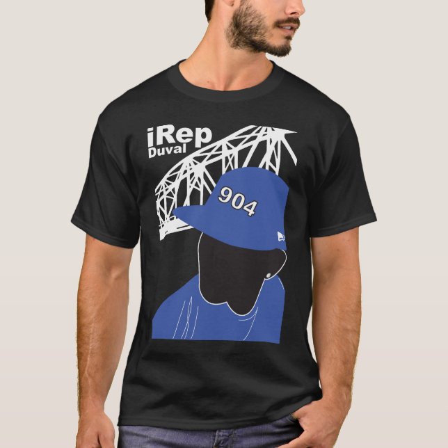 Camiseta azul de Duval del iRep en negro (Anverso)