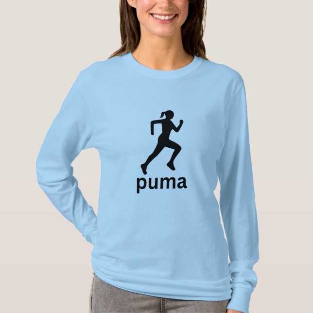 Camiseta azul de estilo atlético para mujer  (Anverso)