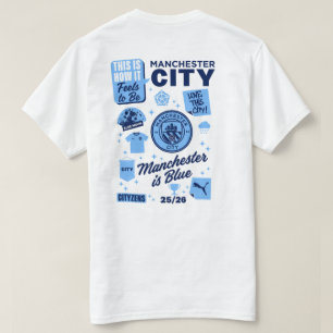 Camiseta azul de fanático gráfico de fútbol de Man