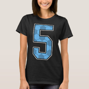 Camiseta azul de fútbol patrón número 5 uniforme d