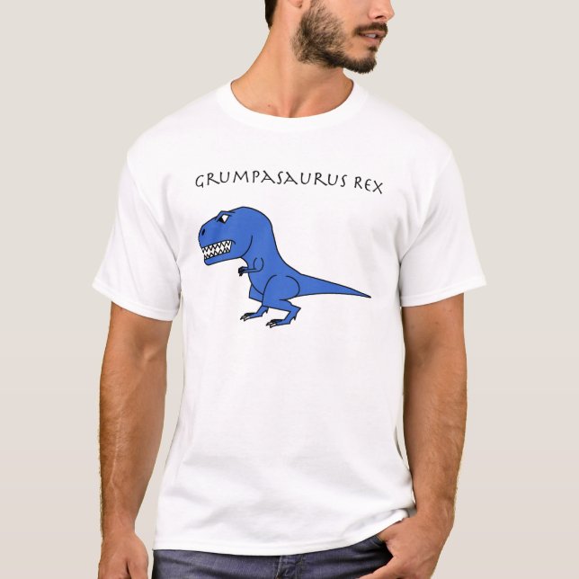 Camiseta Azul de Grumpasaurus Rex (Anverso)