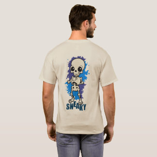 Camiseta Azul de Halloween con Esqueleto Lindo y F