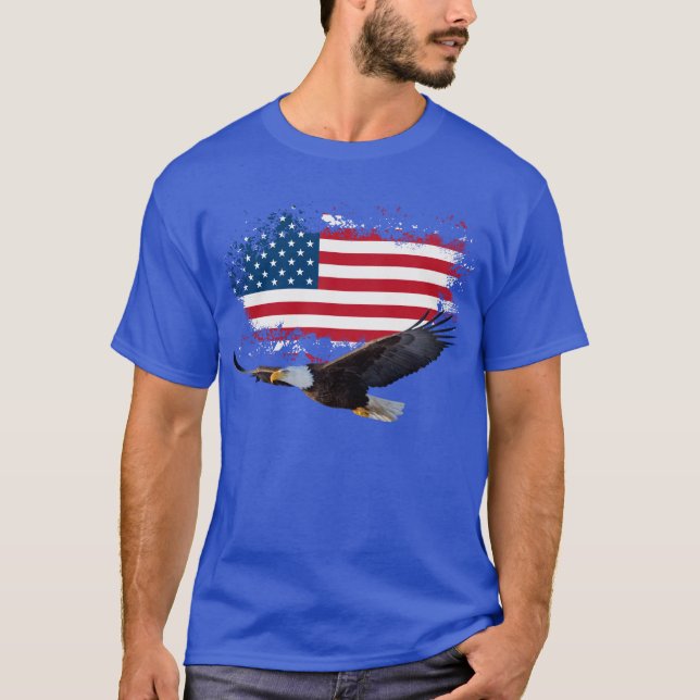 Camiseta azul de hombre 4 de julio (Anverso)