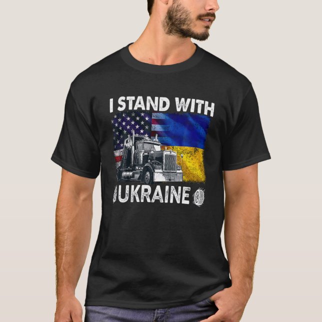 Camiseta Azul de la bandera de Ucrania vintage (Anverso)