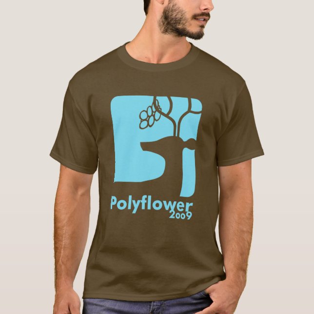 Camiseta Azul de la cerveza de los ciervos - Polyflower (Anverso)
