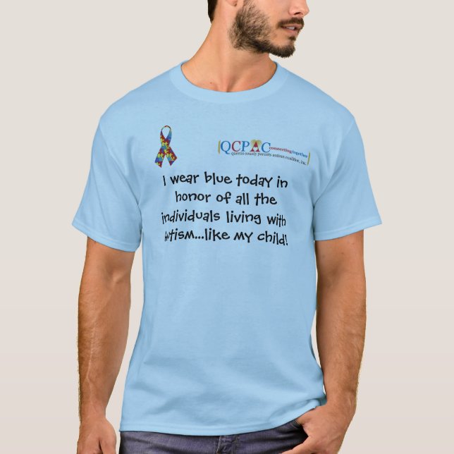 Camiseta azul de la conciencia del autismo del (Anverso)