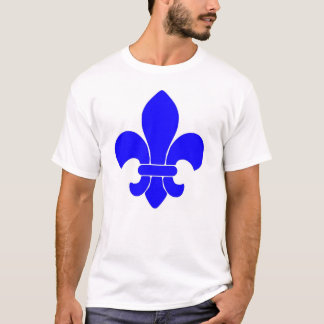 Camiseta azul de la flor de lis