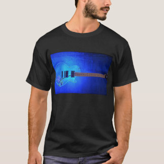 Camiseta azul de la guitarra