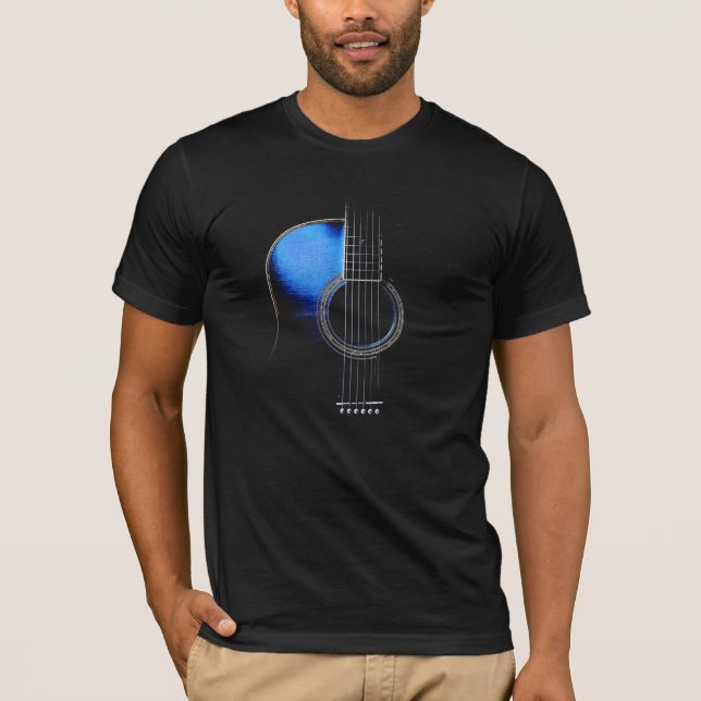 Camiseta azul de la guitarra acústica (véase la (Anverso)