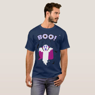 Camiseta azul de la marina Drácula Boo