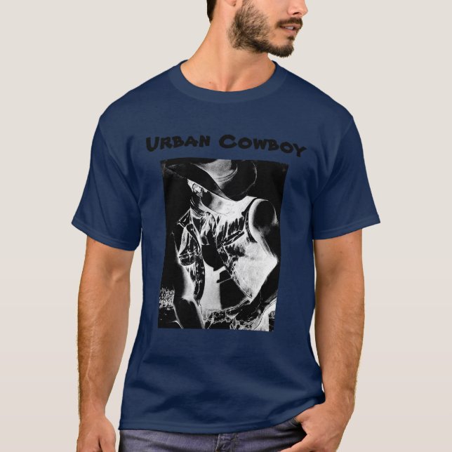 Camiseta Azul de la Marina Guay de Cowboy urbana moderna pa (Anverso)