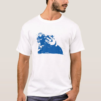 Camiseta Azul de la motocicleta