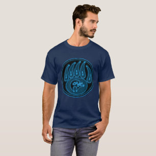 Camiseta azul de la oscuridad del oso del alcohol