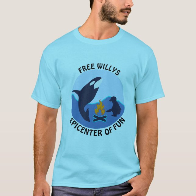 Camiseta azul de Liberar a Willy (Anverso)