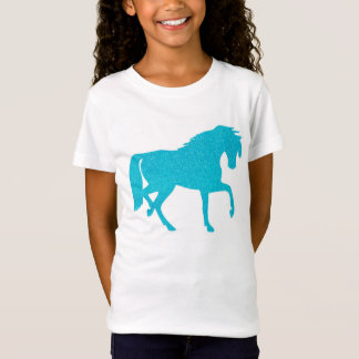 Camiseta azul de los chicas del caballo del