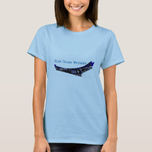 Camiseta azul de los escritores de la canoa