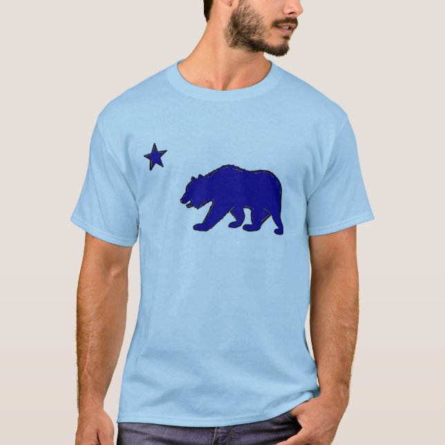 Camiseta azul de los individuos del oso del (Anverso)