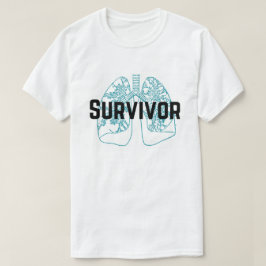 Camiseta Azul de los pulmones del superviviente de la