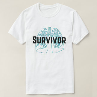 Camiseta Azul de los pulmones del superviviente de la