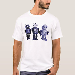 camiseta azul de los robots