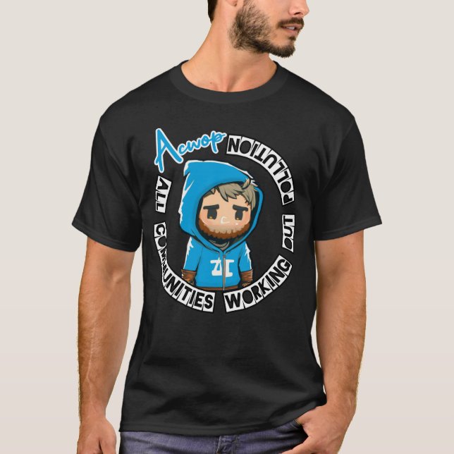 Camiseta azul de luz de acwop (Anverso)