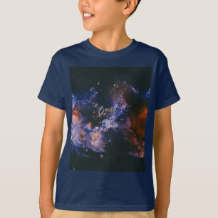 Camiseta Azul de manga corta de niño de arte cósmico