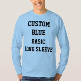 Camiseta azul de manga larga personalizada para ho