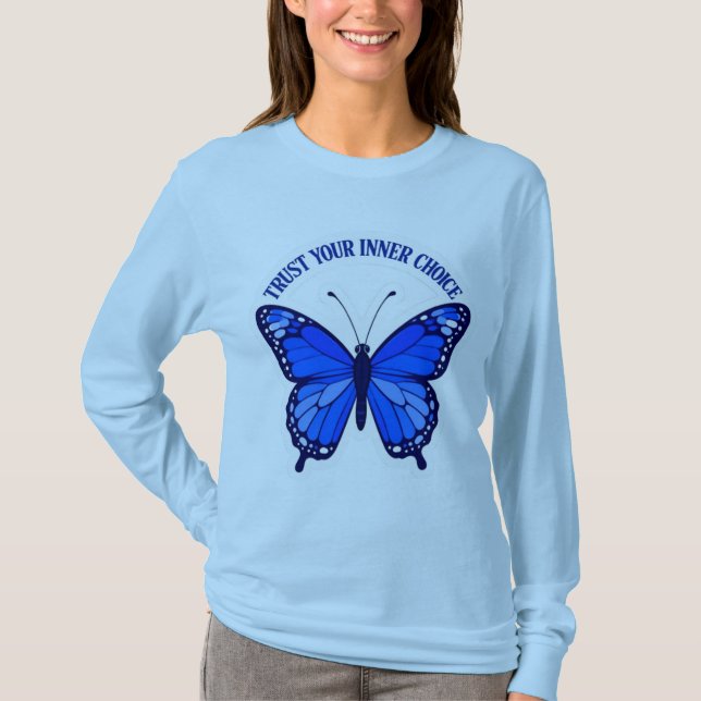 Camiseta azul de mariposa Trust Your Inner Choice (Anverso)