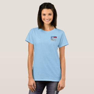 Camiseta azul de mujer Surf Magnet bolsillo