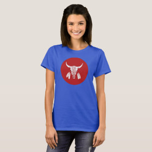 Camiseta azul de mujeres del círculo de búfalo de 